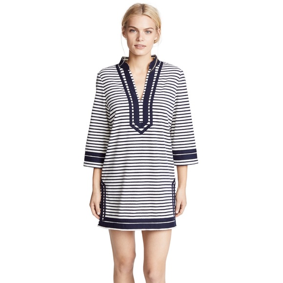 Nwt Tory Burch Terry Navy Stripe Tunic 